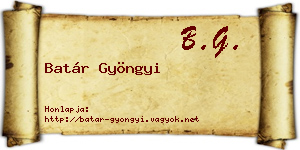 Batár Gyöngyi névjegykártya